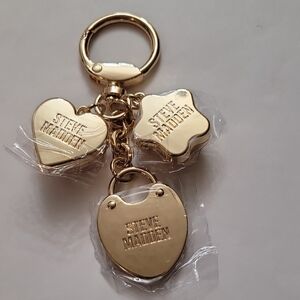 Steve Madden Gold Charm Keychain Trio